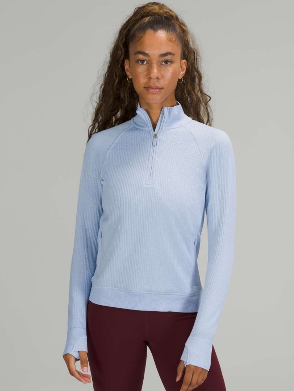 Lululemon Engineered Warmth Half Zip Jacket In Blue Linen